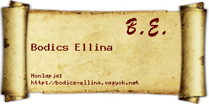 Bodics Ellina névjegykártya